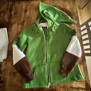 Cosplay Hoodie Coat Zipper Jacket Green Sweatshirt Costume Outfit - Unisex